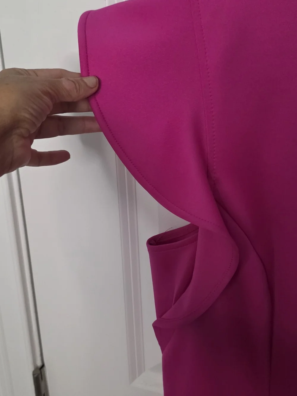London Times Bright Fuchsia Ruffle Sleeve A-Line Dress